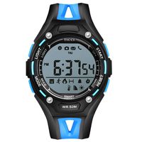 T0006 Electronic Fitness Tracker Digital Sports Bluetooth Smart Watch Waterproof Pedometer Remote Camera Incoming Call or Message Alert Reminder for IOS & Android Smartwatch Men & Boys (Blue Strap)