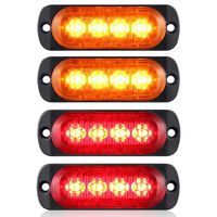 Aluminum Housing Red and Amber LED Clearance Lamp Trailer Front Rear Side Marker Light, AT-HAIHAN DOT Compliant Waterproof Surface Mount Lighting for Truck Tractor Motorcycle Van RV