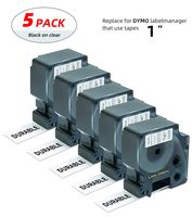 Label Orison-Compatible with Dymo D1 Labels 53710 Tape Cassettes Black on Clear 1-Inch(24mm) x 23 Feet(7m) for LabelManager 360D 450D 500TS Wireless PnP,5 Cartridges