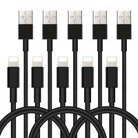 Charging Cables, LoveniMen 6FT [2M] USB Cable, 5 Pcs Charger Cords Data Lines Compatible with Phone XR XS MAX X 8 8plus 7 Plus 6s 6 5-6.5Ft Black 5 Pack