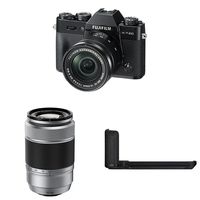 Fujifilm X-T20 Mirrorless Digital Camera w/ XC16-50mm Black Lens + XC50-230mm Silver Lens + Black Hand Grip