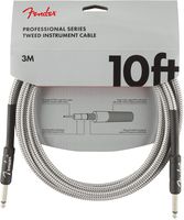 Fender Professional 10' Instrument Cable - White Tweed - 1/4 Inch Straight