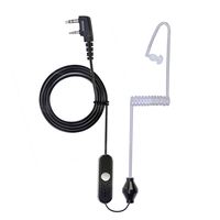 NKTECH 2-Pin K-Type Air Tube Earpiece Headset PTT MIC for BaoFeng UV-5R V2+ PRO DM-5R UV-5RE Plus UV-5RA UV-82 GT-5 GT-3 Wouxun TYT HYT Kenwood Two Way Radio (NK-H1-Black)
