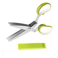 VOFO Herb scissors Stainless Steel Multipurpose Kitchen Shear with 5 Blades and Cover