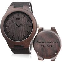 Engraved Wooden Watch for Men, Personalized Watch, Natural Wooden Watch for Husband, Boyfriend, Dad