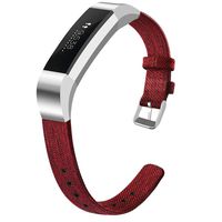 OenFoto Bands Compatible Fitbit Alta HR/Fitbit Alta/Ace, Adjustable Nylon Wristband Replacement Watch Band Strap Accessory Bracelet for Fitbit Alta HR/Fitbit Alta Smart Watch, Large Red