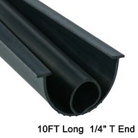 Homend Garage Door Seal Bottom Rubber Weatherproofing Threshold Buffering Replacement Black (1/4 Inch T-End,10FT Long)