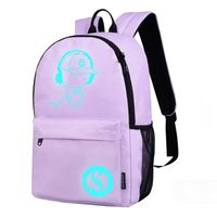 Transer Girls Boys Light Preppy Teenagers Noctilucent Cartoon Oxford School Bags Backpacks (M, Purple)