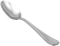 AmazonBasics Stainless Steel Dinner Spoons with Pearled Edge, Set of 12