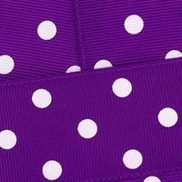7/8" Grosgrain Ribbon White Dots 465 Purple 25yd