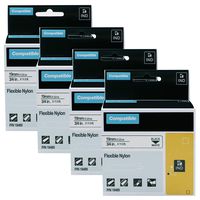 4-Pack Replace DYMO 18489 Industrial Flexible Nylon Label Tapes Black on White 3/4'' for DYMO Rhino Pro 4200, 5200, 5000, 6000 Label Maker and More