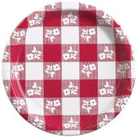 Red Gingham, 9" Dinner Plate, 25 ct