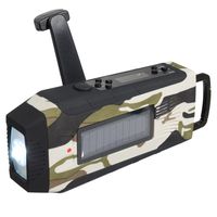 OUTERDO Weather Radio, Dynamo Emergency Survival Solar Hand Crank Self Powered AM/FM/NOAA Emergency Radio, LED Flashlight,Phone Charger Power Bank with Cables (4 Color to Choose) Camouflage