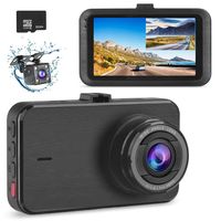 Dash Cam Front and Rear with 32GB Card SSONTONG Dashboard Camera Dual FHD 1080P DVR Car Driving Recorder 3 Inches IPS Screen 170°Wide Angle HDR Night Vision Parking Mode Motion Detection