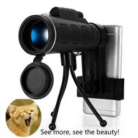 40X60 High Definition Monocular Telescope, Spotting Scope 2019 New Waterproof Anti-Fog Dual Focus with Smartphone Holder, Compass, Clip Tripod-Night Vision FMC BAK4 Prism for 1,800 Yards Observation