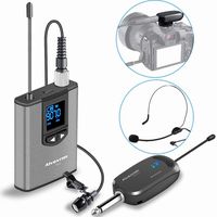 Wireless Headset Lavalier Microphone System -Alvoxcon Wireless Lapel Mic Best for IPhone, DSLR Camera, PA Speaker, Youtube, Podcast, Video Recording, Conference, Vlogging, Church, Interview, Teaching