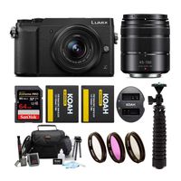 Panasonic LUMIX GX85 Mirrorless Camera (Black) Bundled with 12-32mm and 45-150mm Lenses, 64GB SD Card, and Accessory Bundle