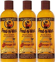 Howard Products FW0016 Wood Polish & Conditioner, 16 oz, orange, 16 Fl Oz 3 Pack
