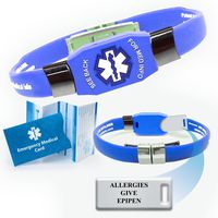 "Allergies Give EPIPEN" Elite Medical Alert ID Bracelet for Men and Women