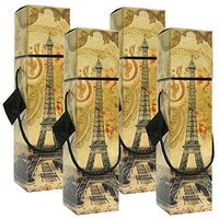 Gift Box,Lafite Eiffel Tower Wine Box, Set of 4pcs Wine Gift Box, EZ Wine Caddy. Easy to Assemble and No Glue Required. Comes with Ribbon and Gift Tag. EZ Wine Gift Box by Endless Art US.