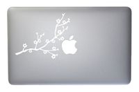 Cherry Blossom Tree Branch Vinyl Decal for MacBook, Laptop or Other Device 5 Inch (White)