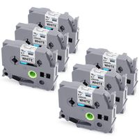 Unistar Compatible Ptouch Label Maker Tape 18mm Replacement for Brother TZe-241 TZe241 TZe TZ  Laminated Tapes Black on White, 3/4 Inch x 26 ft.(8m)