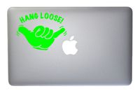 Hang Loose Hawaiian Surfing Vinyl Decal for MacBook, Laptop or Other Device 5 Inch (neon Green)