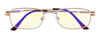 Computer Glasses Men Bendable Titanium Reading Eyeglasses Blue Light Filter(Gold) +3.5