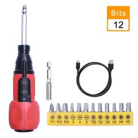 Electric Screwdriver Rechargeable Cordless Screwdriver 3.6V Mini USB Charging Power Drill Set Includes 12 Pcs Bits & LED Light