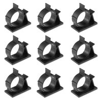 uxcell 9Pcs Self Adhesive Adjustable Wire Cable Scarf Sticker Clip Black 2225