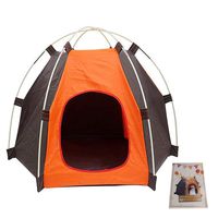 Ruixiang Pet Teepee Dog Cat Bed - Portable Dog Tents & Pet Houses Indoor Outdoor Portable Teepee Mat Dog Supplies (Yellow)