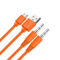 Charger Charging Power Supply Cable and 3.5mm Audio Cable Cord Line for JBL Wireless Speaker, Headphone (Orange)...