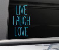 Nashville Decals Live Laugh Love Vinyl Decal Laptop Car Truck Bumper Window Sticker, 6.5" x 3.5", Teal