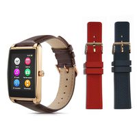 LePan Smart Watch Bluetooth HD Touch Screen Heart Rate Monitors Activity Monitors Wristband Pedometer USB Charge Built-in Speaker Microphone Metal Frame, Replaceable Strap (Gold+Strap)