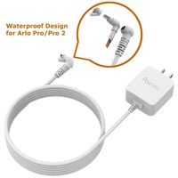 Outdoor Power Adapter for Arlo Pro & Arlo Pro 2 and Arlo GO, Weatherproof Outdoor or Indoor Quick Charge 3.0, 16.5ft/5m Cable, Silicone Waterproof Micro-USB Head Arlo pro Charger (White)