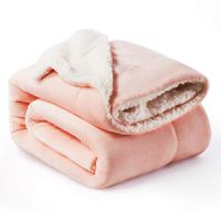 Bedsure Sherpa Fleece Blanket Twin Size Dusty Pink Plush Blanket Fuzzy Soft Blanket Microfiber