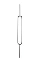 T80 - Iron Balusters - Single Oval - Hollow - 44 in X 1/2 in Square - Box of 10 (Satin Black)