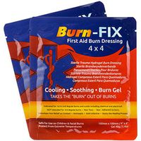 Burn-FIX- 2 Pack-Burn Gel Dressing 4" X 4" Burn Care-First Aid Treatment. Immediate Pain Relief Burn Cream- Hydrogel For 1st, 2nd Degree Burns, Chemical, Razor and Sunburns. For Home, Work, Fire, EMS.