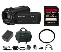 Panasonic HC-VX981K 4K Ultra HD Camcorder with Sony 32GB Memory Card & Focus Accessory Bundle