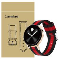 for Movado 2.0 Smartwatch Band, Blueshaw Fine Woven Nylon Adjustable Replacement Sport Straps Compatible for Movado Connect 2.0 Smartwatch 40mm / 42mm (Black & Red)