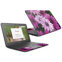 MightySkins Skin Compatible With HP Chromebook 11 G6 11.6" (2018) - Purple Flowers | Protective, Durable, and Unique Vinyl Decal wrap cover | Easy To Apply, Remove, and Change Styles | Made in the USA