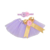 Newborn Baby Girls Photo Photography Prop Tutu Skirt Headband Outfit Clothes Set (Sky Blue)