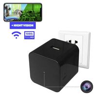 Hidden Spy Camera - Wireless Home Usb Security Camera with Charger - Best Mini Spy Cam Wifi 1080p - Night Vision Security Spy Camera With Motion Detector - Small Nanny Spy Camera For Women Men Black