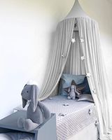Bed Canopy, Dyna-Living Dome Tent Room Decorate W/Assembly Tools for Boys Girls Reading Playing Indoor Game House, Height-90 inch (Grey)