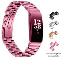 Valchinova Compatible with Fitbit Inspire Band Replacement Women Premium Stainless Steel Metal Inspire HR Bracelet Wristband Strap Accessory (Sangria)