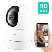 konke Wireless IP Camera, Konke 1080P HD WiFi Smart Home PTZ Security Camera with Cloud Storage, Two-Way Audio, Motion Detection, Night Vision, White
