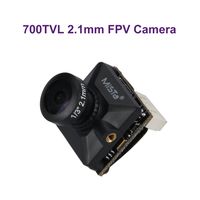 FPV Camera 700TVL Focal Length 2.1mm Lens 1/3" CMOS Camera NTSC FOV 150 Degree IR Block with OSD Super Backlight Black for FPV Quadcopter Racing Drone