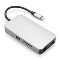 Cablecc Thunderbolt 3 Dock USB-C HDMI Ethernet 4 Ports HUB TF SD Charger Card Reader Multiport Adapter