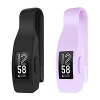 EEweca 2-Pack Clip for Fitbit Inspire or Inspire HR Holder Accessory, Black+Lilac