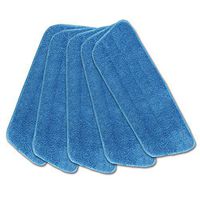 5 Pack Replacement Washable Blue Microfiber Mop Cleaning Pads for 15" Flat Mop by SpiritOne
